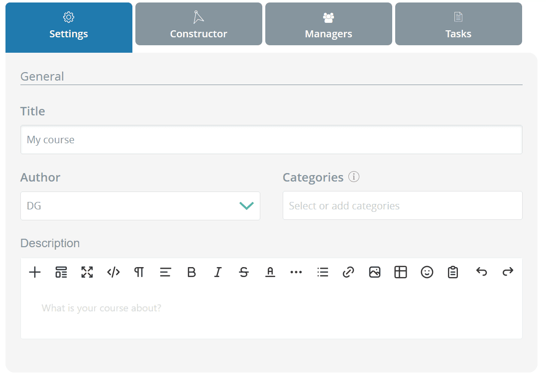 Course Settings short