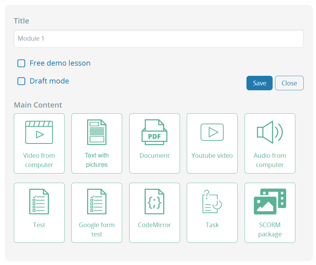 Course -lessons-type